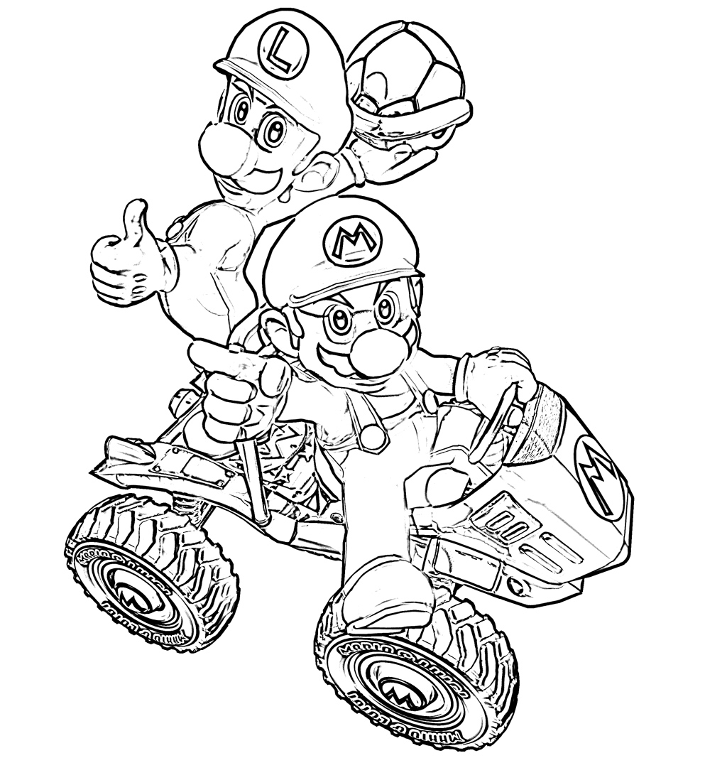 Coloriage Mario Kart