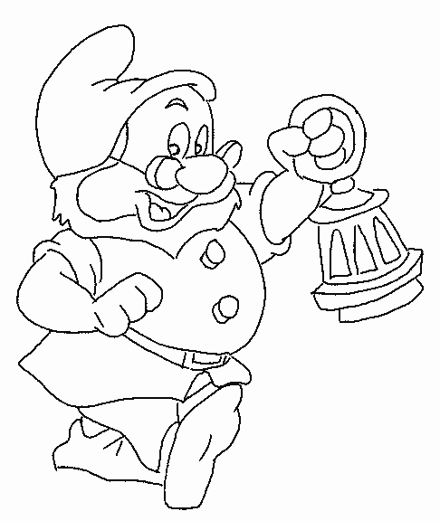 Coloriage prof nain blanche neige